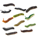 Set of 12pcs Mixed Plastic Vivid Twisty Worm Model Colorful Funny Pretend Trick Toys