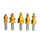 Raised Panel Router Bits -5pc 1/2'' Shank Cove Cabinet Door Woodworking Tool