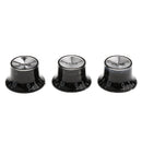 Plastic Potentiometer Knurled Knob Cap Volume Control for 6mm Dia Shaft Hole Set of 3 Black 6 mm