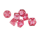 7pcs/set TRPG Game Dungeons & Dragons Glitter D4-D20 Multi Sides Dice Pink