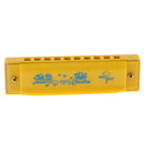 Cute Plastic 10 Holes Harmonica Mouth Organ Kids Music Instrument Toy Gift Yellow