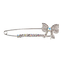 Shiny Rhinestones Bowknot Safety Pin Brooch Bow Pins Brooch Tie For Women Dress Crystals Elegant Collar Lapel Pin Jewelry