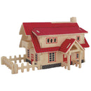 Children Brilliant Toys 3D Wooden Puzzles DIY Assembled Western Style House