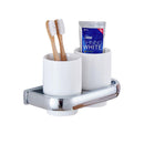 Boothbrush Holder - Strong Stainless Steel Toothpaste and Holder for Bathroom & Kitchen - Can be Mounted on Clean Flat Smooth Surface - (Chrome)