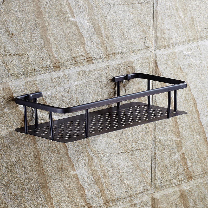 1 Tier Corner Shower Basket Bathroom Rectangle Shelf Rack Organiser Storage