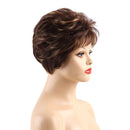 Women Synthetic Short Wavy Curly Hair Wig - Oblique Bangs Layered Hairpieces - Heat Safe - Cosplay, Party, Costume