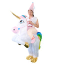 Inflatable Unicorn Suit Fancy Dress Costume Jumpsuit Outfit Photo Props