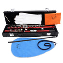 Red LADE 16 Closed Holes C Tone Flute with Leather Case Set Flute Lover Gift