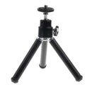 3-Section Portable Universal Lightweight Tripod with Metal Legs 360 Degree Rotation Pan Head for Smartphone/Camera/Imaging Devices Stand Black