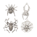 4 Designs Chic Halloween Spider Charms Jewelry Pendant Bracelet Craft Making