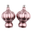 2Pcs Plastic 28mm Inner Dia. Window Drapery Curtain Rod End Drapery Pole Rail Decorative Head