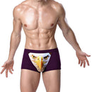 Men Soft Breathable Comfortable Stretchable 3D Printed Boxer Briefs Underwear Wine Red L