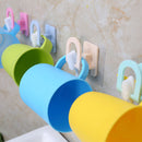 Wall Adhesive Toothbrush Holder Bracket Rinsing Mug Cup Hanger Bathroom Rack