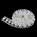 1 Yard Faux White Pearl Trim With Round Diamante Decorative Ribbon for Sewing DIY Crafts