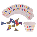 Pennant Series Cupcake Toppers Kit Cake Craft 12 Toppers & 12 Liners