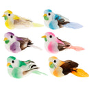 Set of 6 Artificial Foam Birds for Decoration, Floral Arrangements and Arts & Crafts