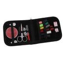 25pcs Travel Sewing Kit Needles Thread Scissors Set with Black Zipper Bag