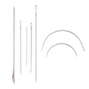 5 x Steel Straight Needles + 2 x Steel Curved Needles Hand Sewing Needles set