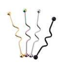 4 Pieces 14G Twisted Wave Industrial Barbell Earring Piercing Jewelry