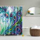 Waterproof Polyester Bathroom Shower Sheer Curtain Panel w/Hook Peacock