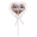 Love Heart Shape Lace Cupcake Picks Toppers for Birthday Wedding Decoration