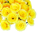 Artificial Realistic Silk Rose Flower Heads Bulk Wedding Party Table Centerpiece DIY Flowers Pack of 50PCS Yellow