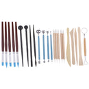 Polymer Clay Tools, 23Pcs Modeling Clay Tools, wooden clay tools, Wooden handle ball stylus, rubber pens, rubber handle ball stylus, plastic stylus