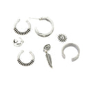 7pcs Bohemian Women Stud Ear Cuff Cartilage Wrap And Non Piercing Clip Set