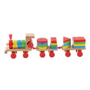 Multi Geometric Figures Wooden Train Toy Set with Multi Colors for Kids