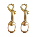 2 Pieces Heavy Duty Pure Brass Swivel Eye Bolt Snap Spring Key Ring Hook Clip Buckle for Underwater Scuba Diving Dive Gear Equipment