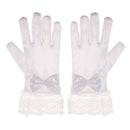 White Girl Elastic Short Satin Lace Gloves Performance Dance Kids Costume