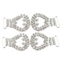 2 Pieces Metal Rhinestone Bikini Connectors Chain Swimwear Connectors Shoes Buckles 92mm
