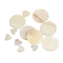 12 Pieces Round and Heart MOTHER OF PEARL Shell Charm Beads fit Jewelry Necklace Making