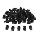 50 Pieces Black Plastic Toggle Spring Clasp Stop Double Holes String Cord Locks 19x12mm
