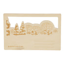 Creative Wooden Postcard Greeting Card Craft DIY Gift Card with a cat seeing snow