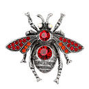 Cute Rhinestone Red Bee Animal Brooches Pins Women Kids Jewelry Decor Gift