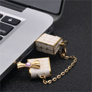 USB Flash Drives Swivel Design Thumb Drive Memory Stick Crystal Bag for PC 4GB
