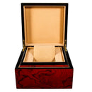 Vintage Red Wood Single Watch Case Storage Wooden Box with Removable Cushion