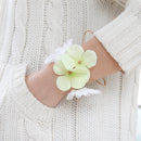 Wedding Bridemaid Flower Girl Wrist Flower Yellow White