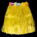Hawaiian Tropical Hula Luau Grass Dancer Clothing Stretchable Waistband Flower Decor Charms Funny Skirt 40cm - Yellow