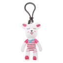 Bear Charm Key Chain w/ Lobster Clasp Lovely Handbag Accessory Red Stripe