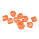 D10 Ten Sided Gem Dice for RPG Dungeons Dragons Games Set of 10 Dice Orange