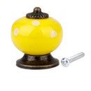 Cute Playful Ceramic Knob Door Window Cupboard TV Cabinet Drawer Handle Pull Yellow