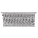 9.1 Meters Flower Shape Rhinestone Beaded Chain Ribbon Trim Embellishment for DIY Crafts Silver