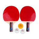Table Tennis Game Set for 2 Players Ping Pong Short Handle Penhold Pimples in Bats Paddles Rackets + 3 Pieces Balls + 1 Piece Storing Cover Bag