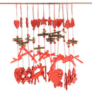 12pcs Creative Heart Star DIY Wooden Christmas Tree Ornament Decoration