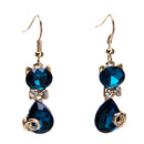 Exquisite Crystal Earring Cute Kitty Cat Earrings Women Jewelry Accessories