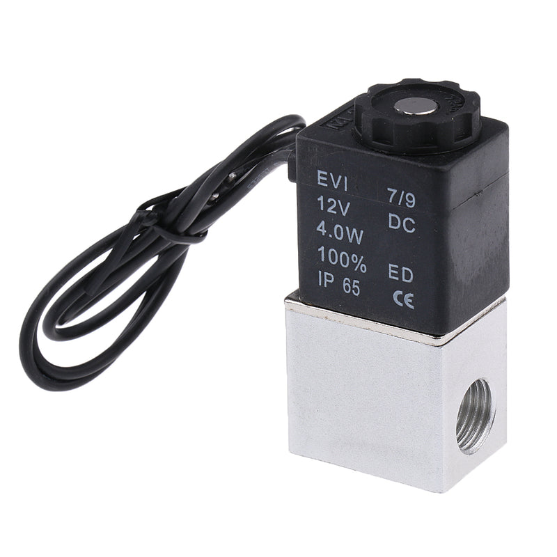 1/4 inch 12V Normally Closed Pneumatic Aluminum Electric Solenoid Air Valve
