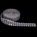 5 Yards Crystal Flower Rhinestone Chain Mesh Ribbon Trims Sewing Crafts Applique Silver