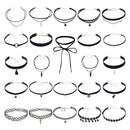 24pcs Multiple Collar Chokers Necklace Length Adjustable Gothic for Women